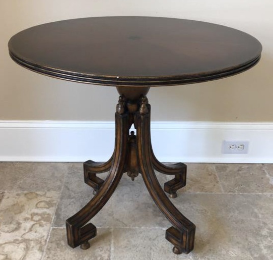Round Occasional Table, Hand Rubbed Inlaid