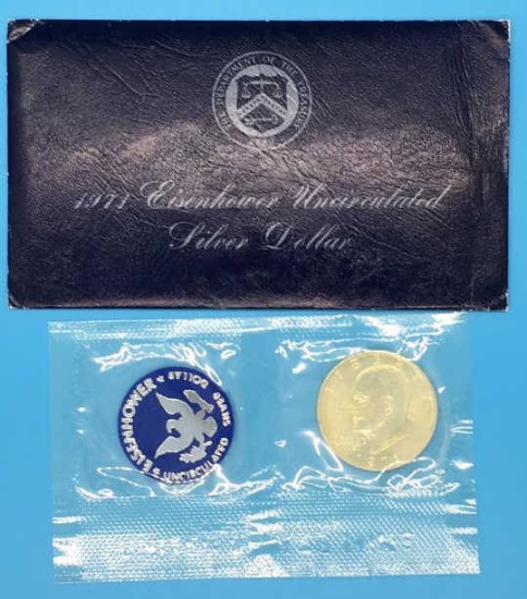 1971 S Eisenhower Uncirculated Silver Dollar in