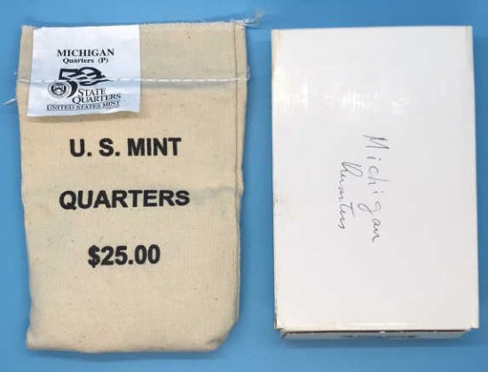 $25.00 U. S. Mint State Quarters--Michigan (P)--