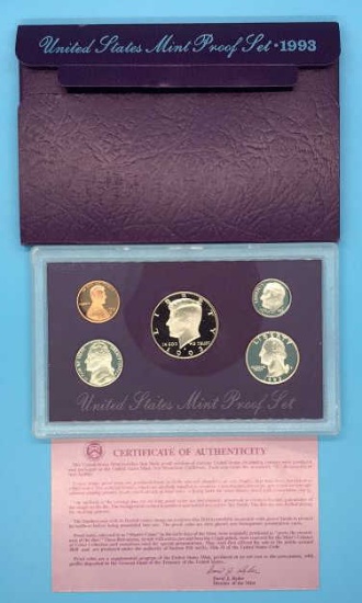 1993 United States Mint Proof Set with COA
