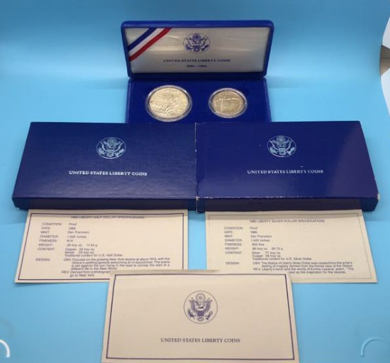 United States Liberty Coin Set 1886-1986 with COA
