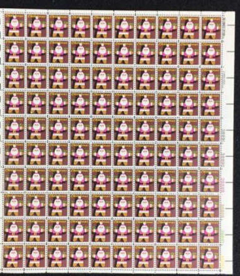 (100) 1979 Santa Claus Ornament Stamps--15 Cents