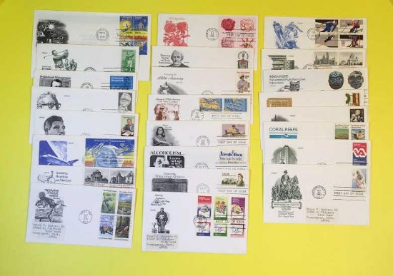 (24) U. S. Postage First Day Covers:  (9)