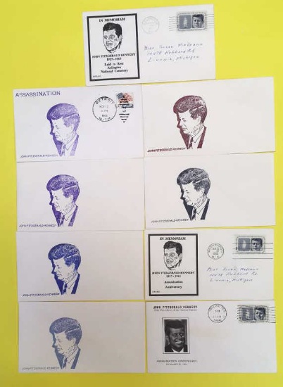 (9) John F. Kennedy Envelopes