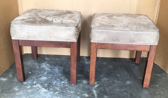 (2) Uphosltered Ottomans - 19” Square x 19” H