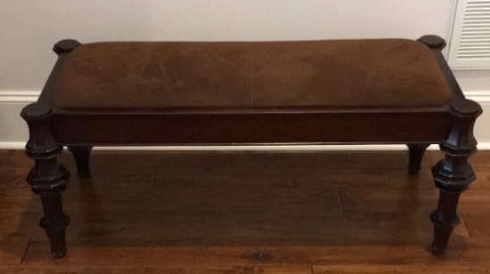 Wooden Bench with Upholstered Seat--45 1/2" x