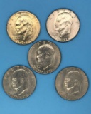 (5) U. S. Bicentennial Eisenhower Silver Dollars