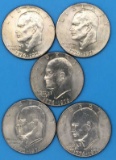 (5) U. S. Bicentennial Eisenhower Silver Dollars