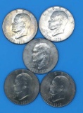 (5) U. S. Bicentennial Eisenhower Silver Dollars