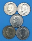 (5) U. S. Bicentennial Eisenhower Silver Dollars