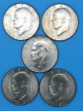 (5) U. S. Bicentennial Eisenhower Silver Dollars