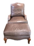 Leather Chair & Ottoman--Chair is 34