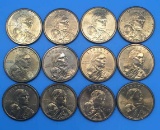 (12) 1970-P Sacagawea One Dollar Coins--P