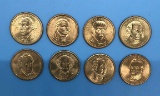 (8) U. S. Mint Presidential Dollar Coins, Golden