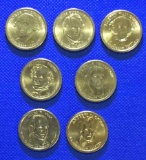 (7) U. S. Mint Presidential Dollar Coins, Golden