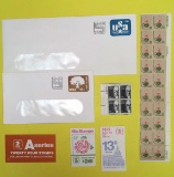 Assorted U. S. Postage Stamps & Stamped Envelopes: