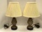 (2) 19th Century Ceramic Owl Figurines Converted to Lamps,