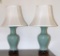 (2) Celadon Table Lamps--