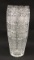 Cut Glass Vase with Saw Tooth Rim, 14 1/8
