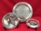 (3) Silver Plate Trays:  15