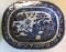 Antique Blue Willow Platter, Staffordshire