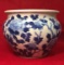 Antique Chinese Blue & White Jardiniere--11 1/2