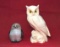 (2) Owl Figurines:  Golden Crown E & R (Italy)