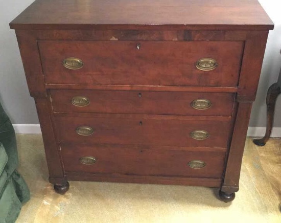 Antique American Empire Projection Front 4-Drawer