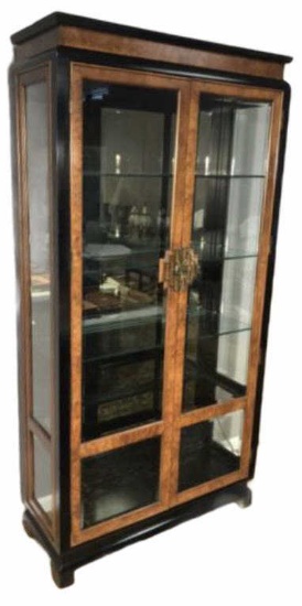 Asian- Style Beveled  Glass Front Lighted Display