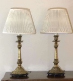 (2) Table Lamps with Custom Lamp Shades-