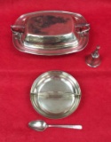Box of Assorted Silver Plate Items:  Rectangular