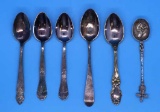 (6) Silver Plate Demittasse & Collector Spoons