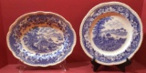 (2) Blue & White Vintage English Plates: