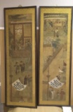 (2) Framed Antique  Chinese Scrolls--Chinese