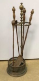 Vintage Brass Fireplace Tool Set