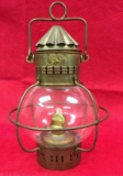 Antique Tung Woo Brass Onion Lantern/Lamp