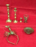 Assorted Brass Decorative Items:  Mid Century