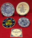 (4) Decorative Plates, etc. - Blue & White