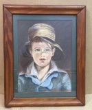 Framed and Matted Signed Copy of Chalk Drawing -