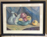 Framed Chalk Still Life signed 