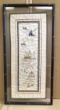 Framed Embroidered Silk Panel, Chinese--14 7/8