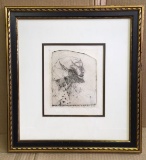 Framed and Double Matted Pen & Ink Drawing
