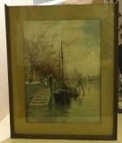 Framed and Matted Signed Watercolor - 11 1/2” x