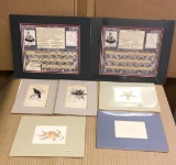 Assorted Unframed Art - (2) Double Matted L