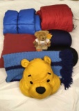 Assorted Lot of Sleeping Bags, Pillows, etc.