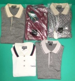 (5) New Men's Carlyle Golf Shirts--Size L