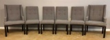 (6) Upholstered Dining Chairs:  (2) Arm Chairs--