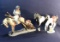 Ceramic Native American Woman on Horse Figurine,