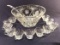 Star of David Punch Bowl with Ladle and (13) Cups