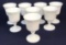 (8) Indiana Harvest Grape White Milk Glass Goblets